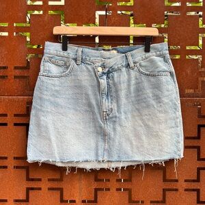 Madewell Women’s Asymmetrical Crossover Waist Denim Mini Skirt